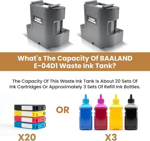 2Pcs E-04D1 Print Maintenance Tank, T04D1 Waste Ink Storage Unit in Saudi Arabia