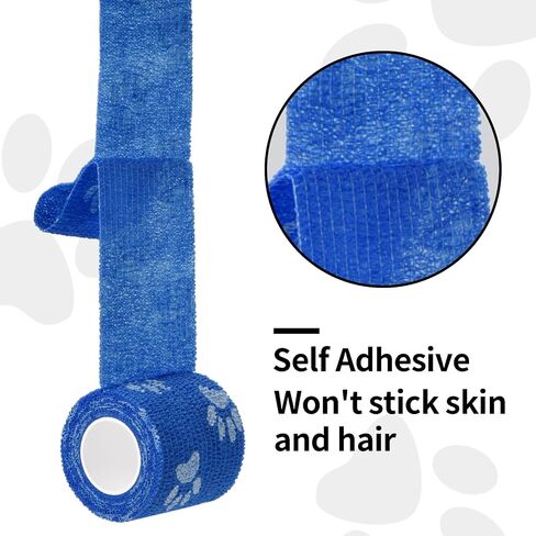 12 Rolls Pet Vet Wrap Dog Self Adhesive Bandage Wrap for Horse Cat Animal in Kuwait