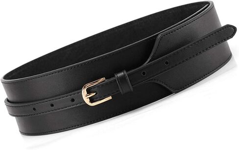 Toptim Women Wide Knotted Belt Design PU Leather Waistbands Simple Width Belt in Kuwait