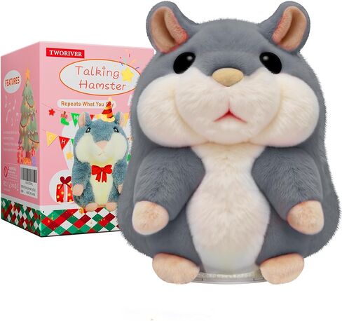 TWORIVER Pink Talking Hamster Plush Toy, Voice Mimicking Stuffed Animal, Interactive Soft Toy for Kids, Toys for 3 Year Old Girl, Birthday Gift for Boys & Girls Ages 3-4 in Kuwait