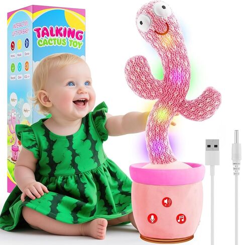 Rechargeable Dancing Talking Cactus Toy, Volume Adjustable Baby Toys in Kuwait