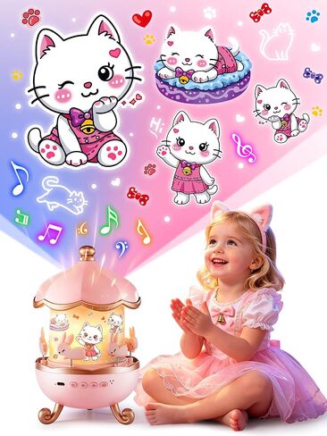 Kitty Toys for Girls 15 Sounds+19 Films, Cat Themed Gifts Projector in Kuwait