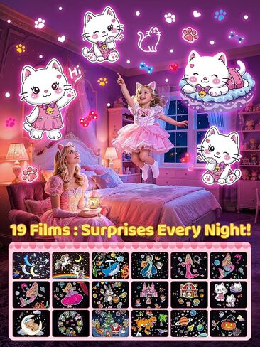 Kitty Toys for Girls 15 Sounds+19 Films, Cat Themed Gifts Projector in Kuwait