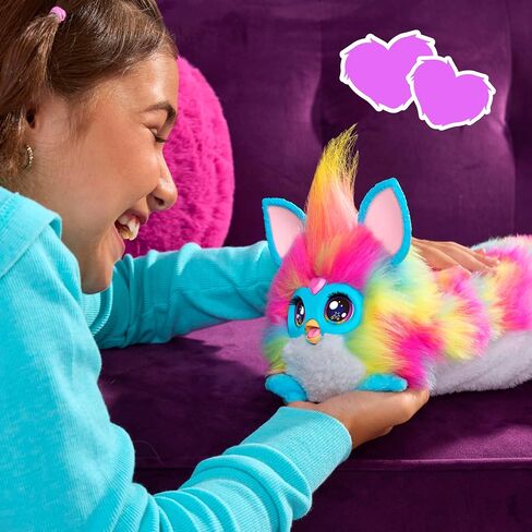 FURBY DJ Interactive Toy, Super Snuggly Rainbow Electronic Plush with Music, Lights, Motion, & Games, Speaks English & Furbish, 32in Long, Ages 6+ in Kuwait