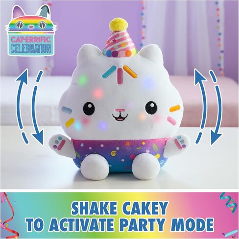 Gabby's Dollhouse Celebrations, Sprinkle Party Cakey Cat Plush, 10-Inch Interactive Stuffed Animal with Sounds, Kids Toys for Girls & Boys Ages 3+ in Kuwait
