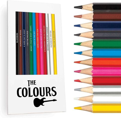 The Colours Beatles-Inspired Pencil Set - 12 Pencils + 10 Pages in Kuwait