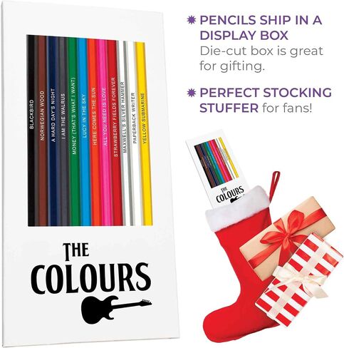 The Colours Beatles-Inspired Pencil Set - 12 Pencils + 10 Pages in Kuwait