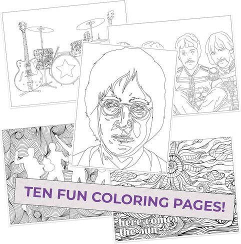 The Colours Beatles-Inspired Pencil Set - 12 Pencils + 10 Pages in Kuwait