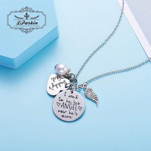 LParkin Sympathy Gifts for Loss of Father Necklaces Dad Memorial Gift for Daughter Stainless Steel Necklace Bereavement Condolence Gifts for Loss Loved One in Kuwait