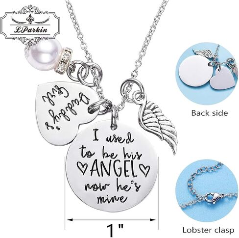 LParkin Sympathy Gifts for Loss of Father Necklaces Dad Memorial Gift for Daughter Stainless Steel Necklace Bereavement Condolence Gifts for Loss Loved One in Kuwait
