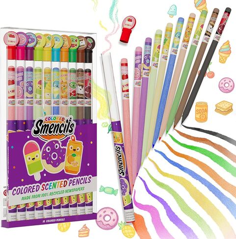 Colored Smencils 2 Pack, Scented Colored Pencils for Kids, 20 Count in Kuwait