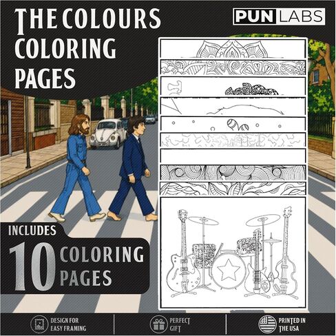 The Colours Beatles-Inspired Pencil Set - 12 Pencils + 10 Pages in Kuwait