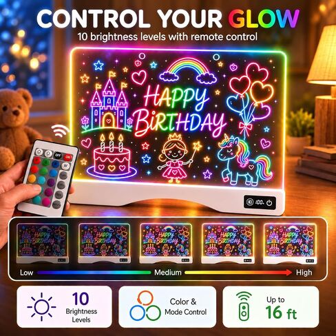 16" Rechargeable LED Drawing Board for Kids, 21 Effects, Remote Control in Kuwait