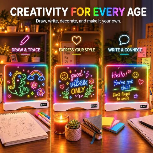 16" Rechargeable LED Drawing Board for Kids, 21 Effects, Remote Control in Kuwait