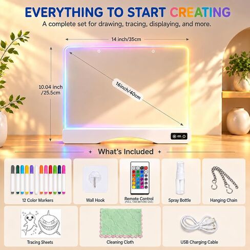 16" Rechargeable LED Drawing Board for Kids, 21 Effects, Remote Control in Kuwait