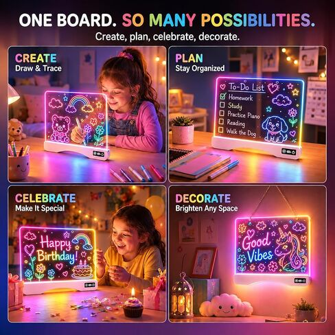 16" Rechargeable LED Drawing Board for Kids, 21 Effects, Remote Control in Kuwait