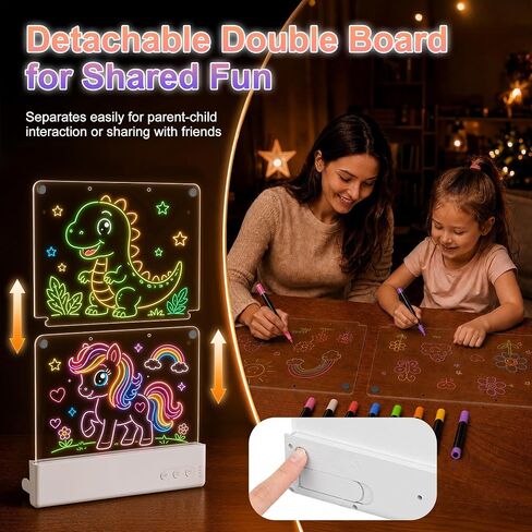 16" Detachable Dual LED Drawing Board for Kids, 3600mAh Rechargeable Doodle in Kuwait