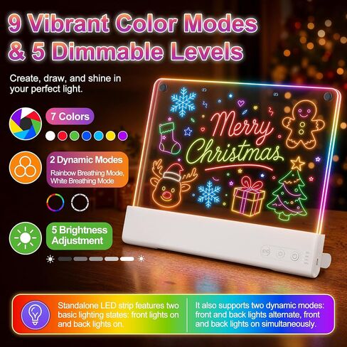 16" Detachable Dual LED Drawing Board for Kids, 3600mAh Rechargeable Doodle in Kuwait