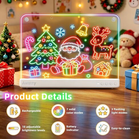 Awatty Led Drawing Doard 16'', Toys Gifts for Kids Girls Boys(Ivory) in Kuwait