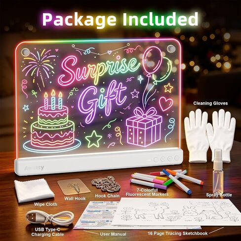 Awatty Led Drawing Doard 16'', Toys Gifts for Kids Girls Boys(Ivory) in Kuwait