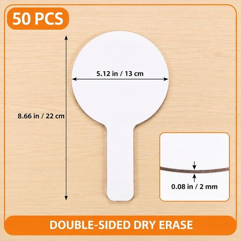 50 PCS Dry Erase Answer Paddles Double Sided Handheld Mini White Boards in Kuwait