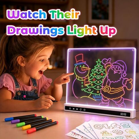 KVXAJWOT 16" LED Drawing Board, 16 Light Modes, 8 Colors, Built-in Stand in Kuwait