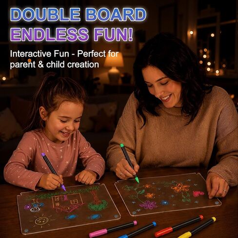 16" LED Drawing Board for Kids, Dual Panels Light Up Rechargeable Board in Kuwait