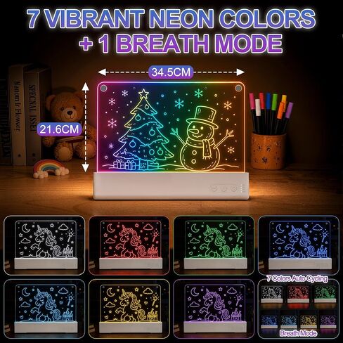 16" LED Drawing Board for Kids, Dual Panels Light Up Rechargeable Board in Kuwait