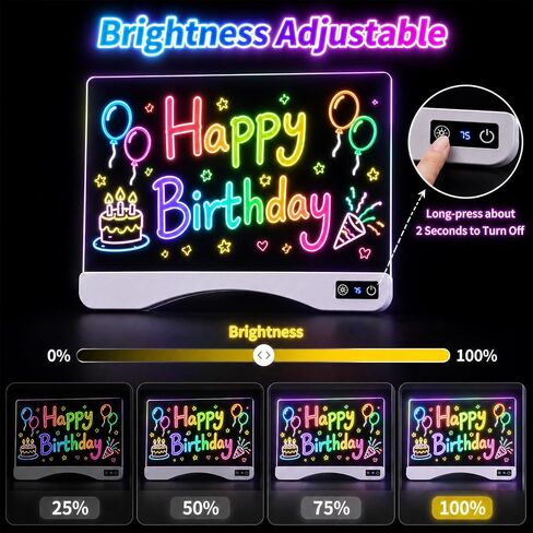 16" LED Drawing Board for Kids Glow Doodle Light Up Dry Erase Board in Kuwait