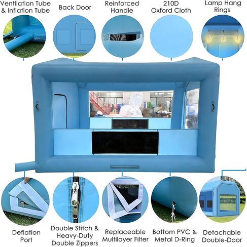 13x10x9FT Inflatable Paint Booth with 750W Blower & Filter System in Kuwait
