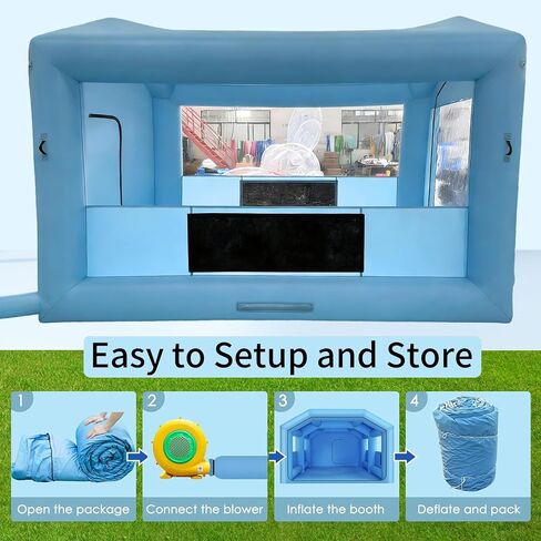13x10x9FT Inflatable Paint Booth with 750W Blower & Filter System in Kuwait