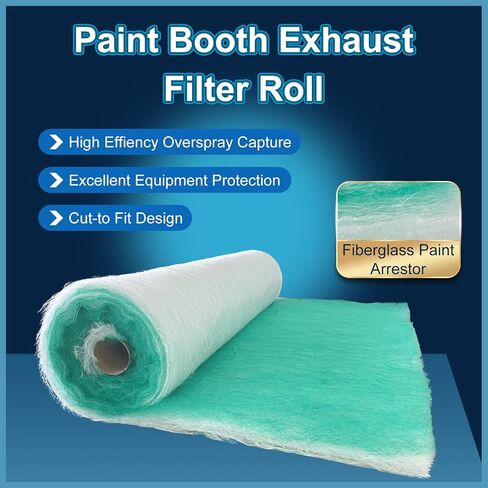 Paint Booth Exhaust Filter Roll 39.4’’ x 65.6ft, 2.4inch Thick Spray Booth Filter in Kuwait