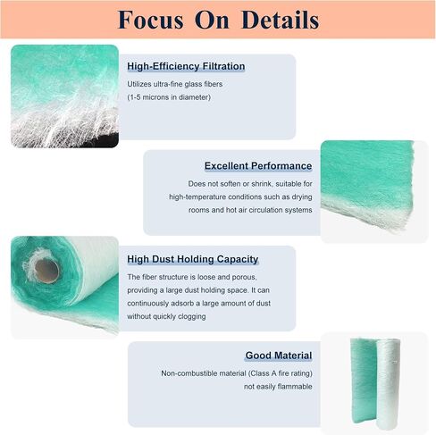 Paint Booth Exhaust Filter Roll 39.4’’ x 65.6ft, 2.4inch Thick Spray Booth Filter in Kuwait