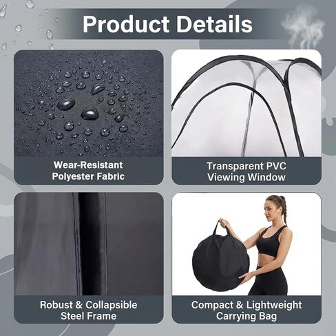 9-in-1 Large Spray Tan Tent Kit, Deluxe Pop Up Portable Professional Self Tanning Tent with Carry Bag Waterproof Floor, Sunless Spray Tan Booth with Vent Opening (Black) in Kuwait