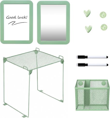 Black Shlef Locker Accessories for Girls with Magnetic whiteboard, Locker Mirror and Pen Holder, Locker Decoration for School Locker in Kuwait