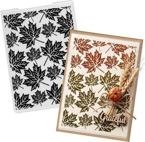 LANGFON Fall Maple Leaves Embossing Folder for Card Making DIY Crafts in Kuwait