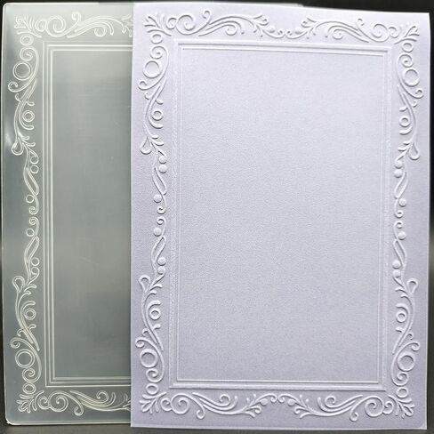Plastic Embossing Folder 5x7 Inch Simple Photo Frame Paper Crafts Plastic Textured Impressions for Card Making Scrapbooking in Kuwait