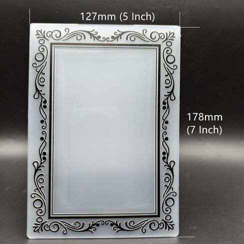 Plastic Embossing Folder 5x7 Inch Simple Photo Frame Paper Crafts Plastic Textured Impressions for Card Making Scrapbooking in Kuwait