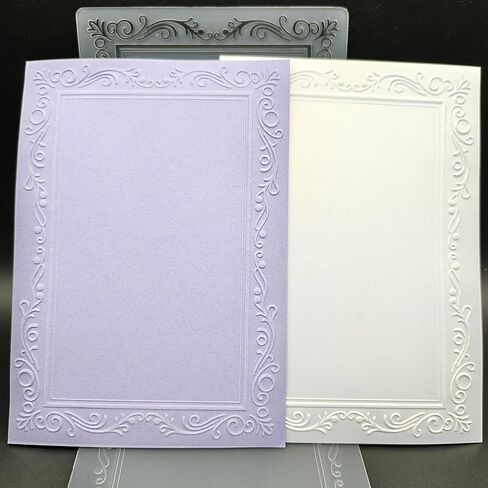 Plastic Embossing Folder 5x7 Inch Simple Photo Frame Paper Crafts Plastic Textured Impressions for Card Making Scrapbooking in Kuwait