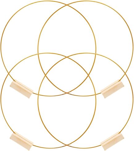 Flower Hoops 2 Set Iron Dreamcatcher Decor with Stand in Kuwait