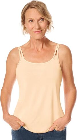 Amoena Women's Valetta Pocketed Camisole W/Built in Shelf Bra Nude in Kuwait