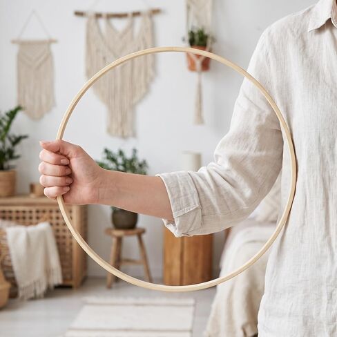 12 Pack Craft Rings, Round Hollow Hoop Frames, Khaki in Kuwait