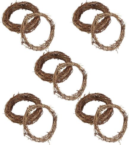 Xmas 10pcs Rattan Wreath Frames Round Garland DIY Hoop in Kuwait