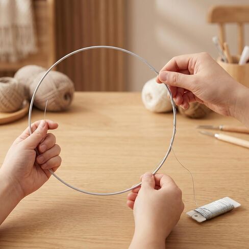 Silver Round Metal Craft Hoops for DIY Macrame Wreath Projects in Kuwait