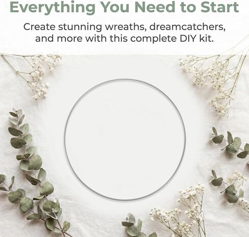 Silver Round Metal Craft Hoops for DIY Macrame Wreath Projects in Kuwait