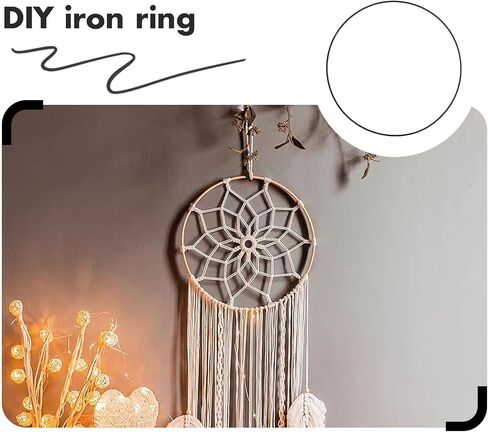 6pcs Metal Floral Hoop Wreath Ring for Crafting Xmas Black Iron in Kuwait