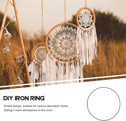 6pcs Metal Floral Hoop Wreath Ring for Crafting Xmas Black Iron in Kuwait
