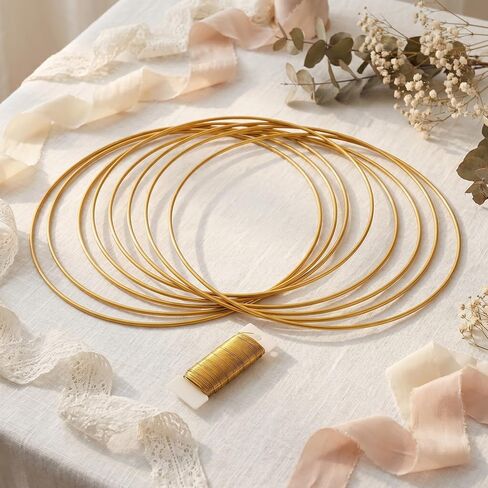 Gold Metal Wreath Rings for Crafts, 9.84 Inch Dreamcatcher Hoops in Kuwait