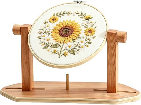 Embroidery Hoop Stand Wooden Rotating DIY Needlework Tool in Kuwait