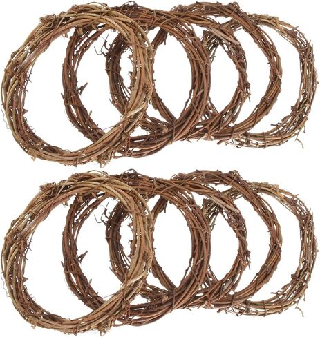 10pcs Brown Rattan DIY Wreath Frame for Xmas Holiday Decor in Kuwait